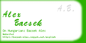 alex bacsek business card